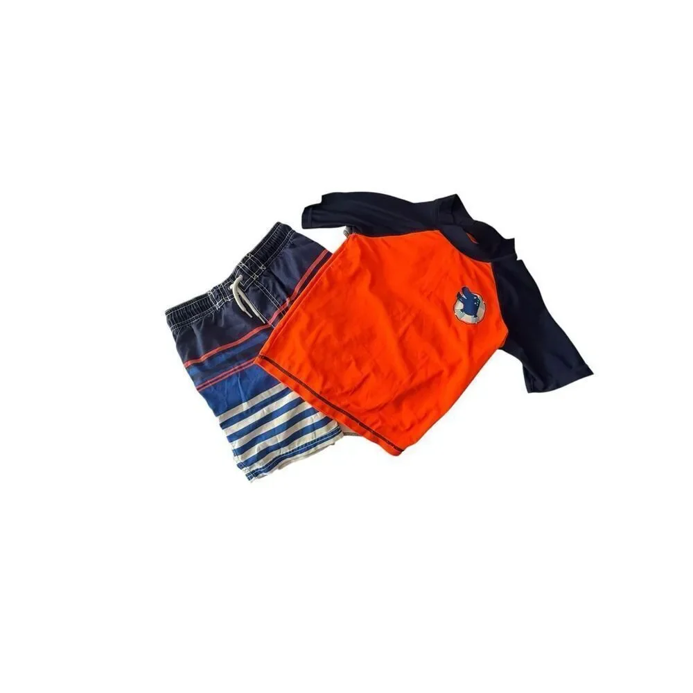 Boys Size 5 Swimwear Bundle Body Glove Rash Guards Swim Trunks Lot of 4